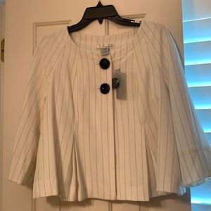 A white and pinstripe jacket